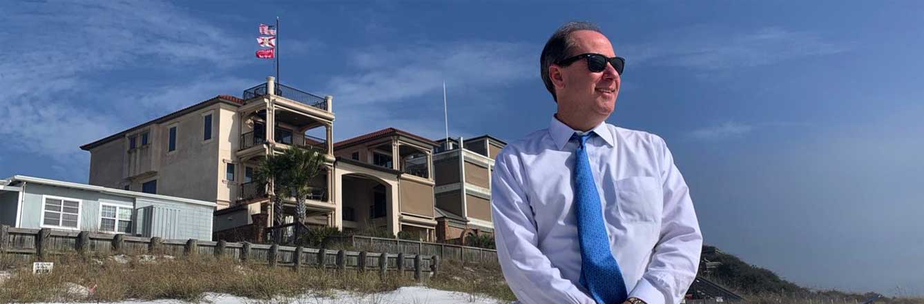 Daniel W. Uhlfelder looking toward the ocean front in Florida